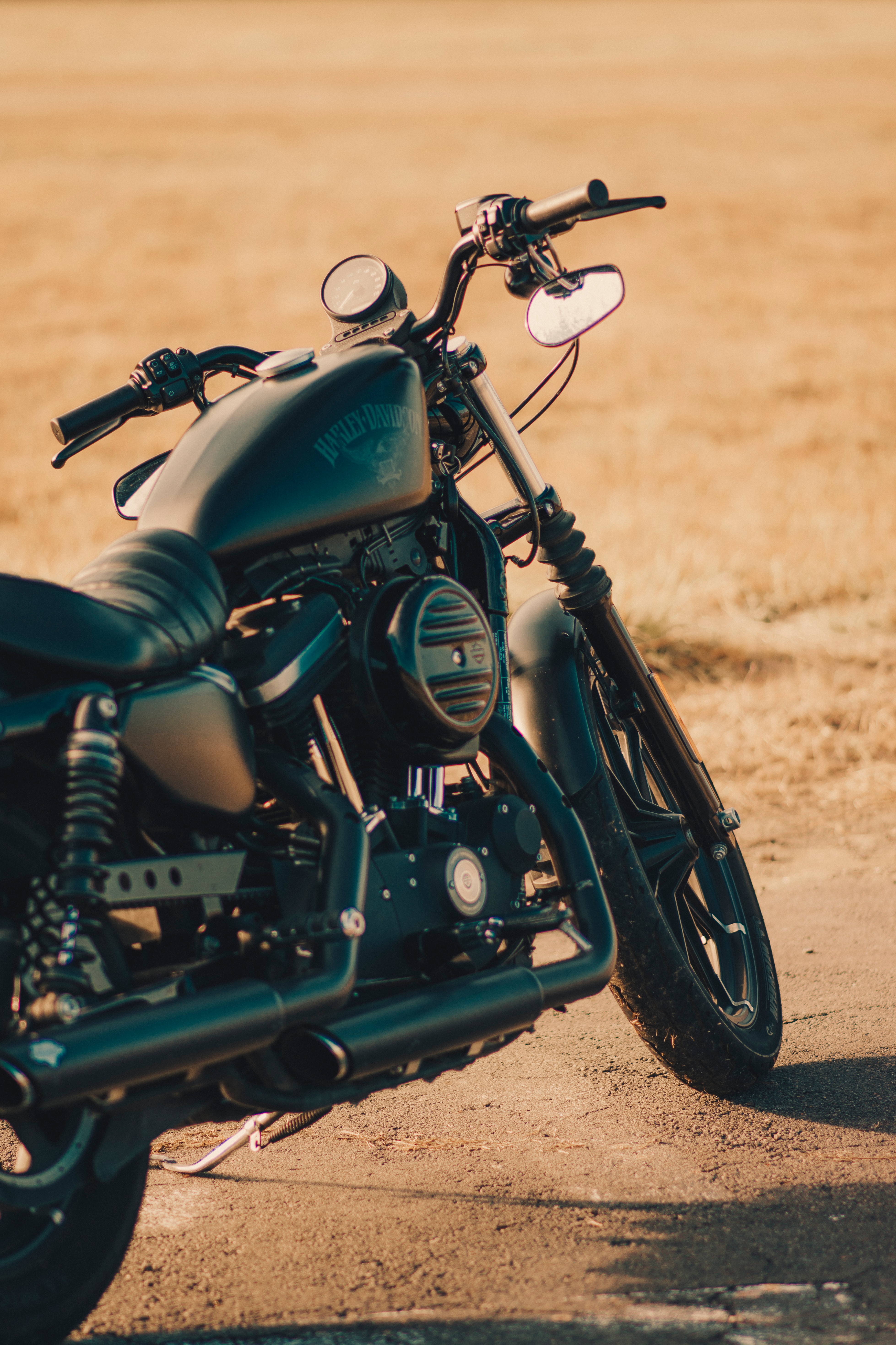 Black motorcycle ready for careful nationwide transport
